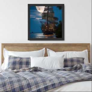 Pirate's Moonlight: Glittering Holiday Traditions Framed Art