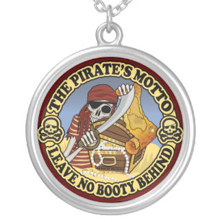 Pirate's Motto Silver Plated Necklace