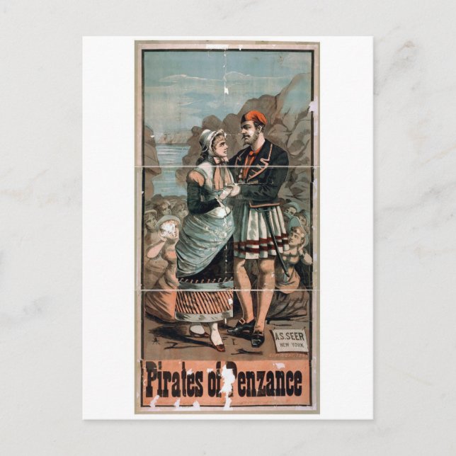 Pirates of Penzance Vintage Theater Postcard (Front)