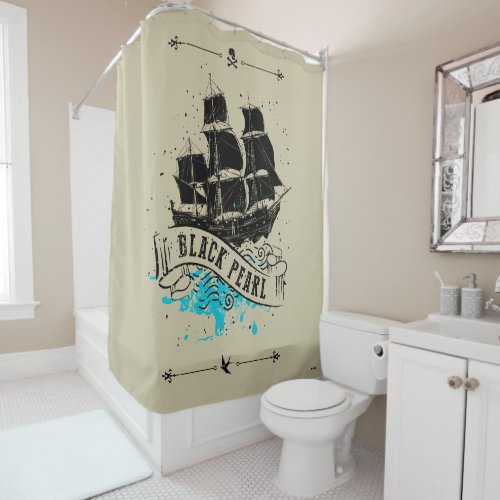 Pirates of the Caribbean 5  Black Pearl Shower Curtain
