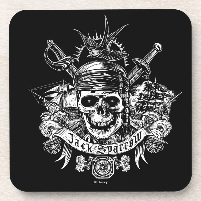 Pirates of the Caribbean 5 | Jack Sparrow Skull Beverage Coaster (Front)