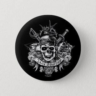 Pirates of the Caribbean 5   Jack Sparrow Skull Button