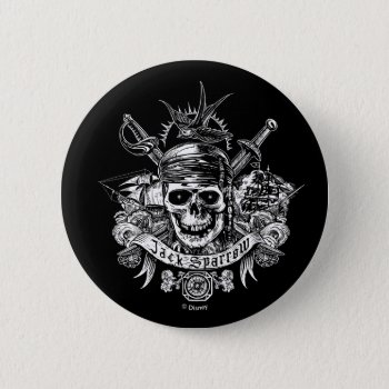 Pirates Of The Caribbean 5 | Jack Sparrow Skull Button by DisneyPirates at Zazzle
