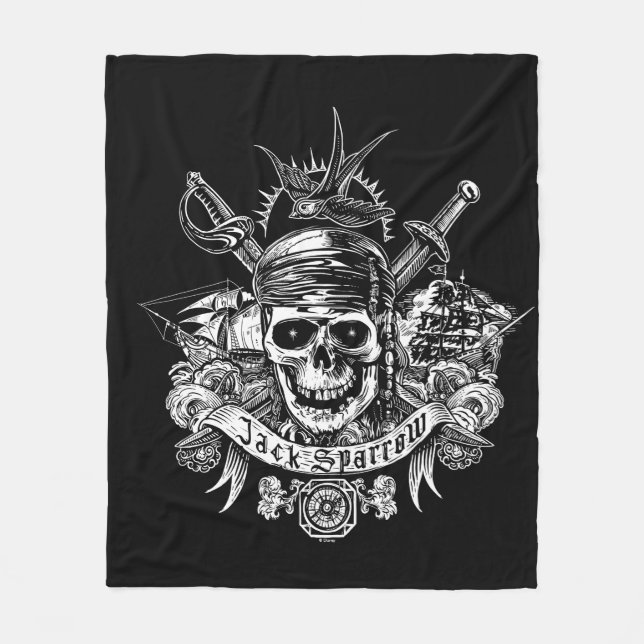 Pirates of the Caribbean 5 | Jack Sparrow Skull Fleece Blanket (Front)