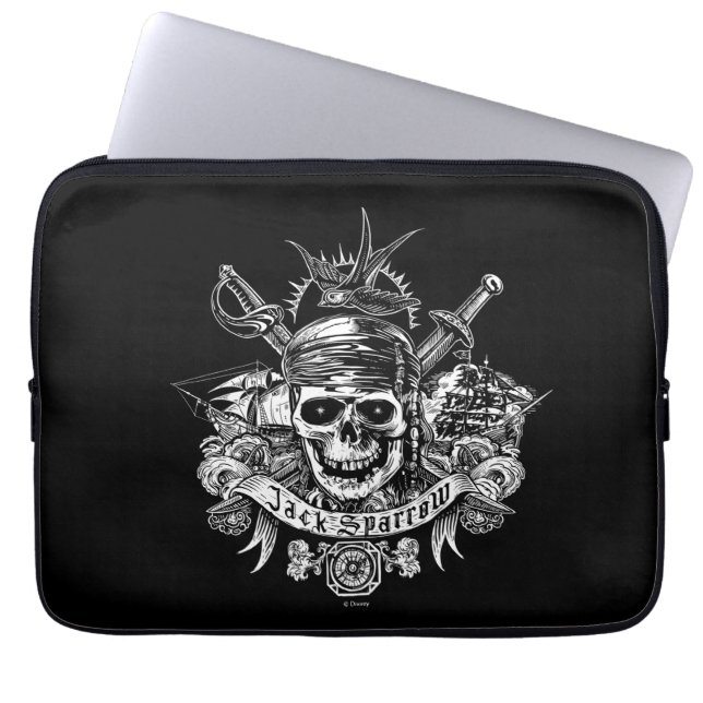 Pirates of the Caribbean 5 | Jack Sparrow Skull Laptop Sleeve (Front)
