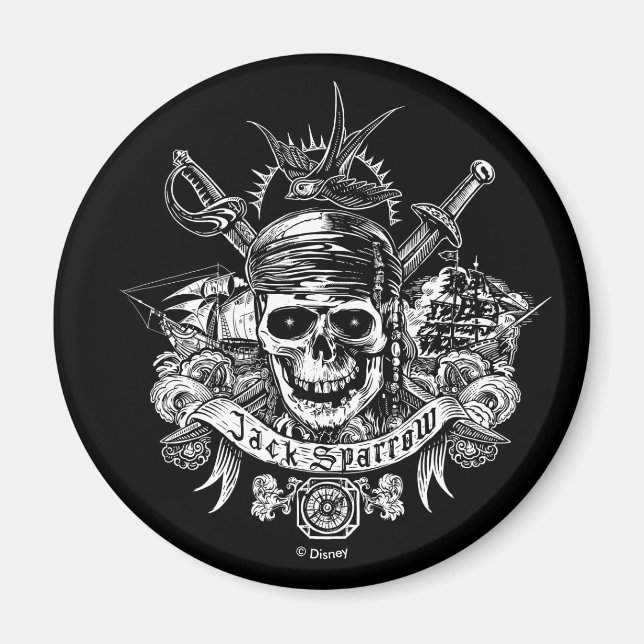 Pirates of the Caribbean 5 | Jack Sparrow Skull Magnet (Front)