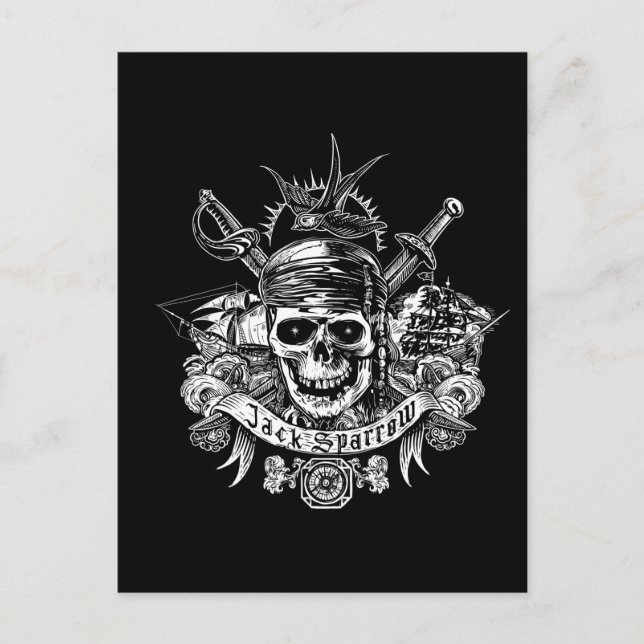 Pirates of the Caribbean 5 | Jack Sparrow Skull Postcard (Front)