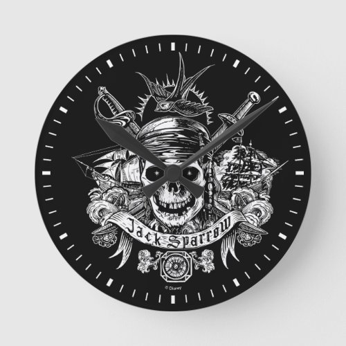 Pirates of the Caribbean 5  Jack Sparrow Skull Round Clock