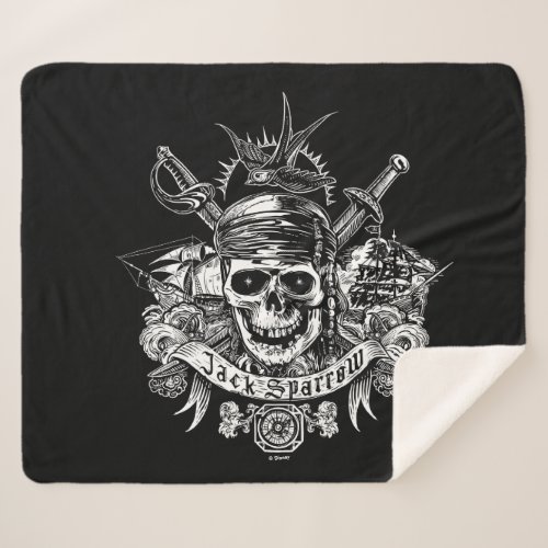 Pirates of the Caribbean 5  Jack Sparrow Skull Sherpa Blanket