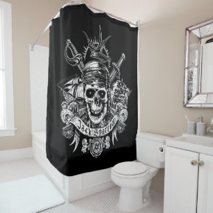 Pirates of the Caribbean 5   Jack Sparrow Skull Shower Curtain