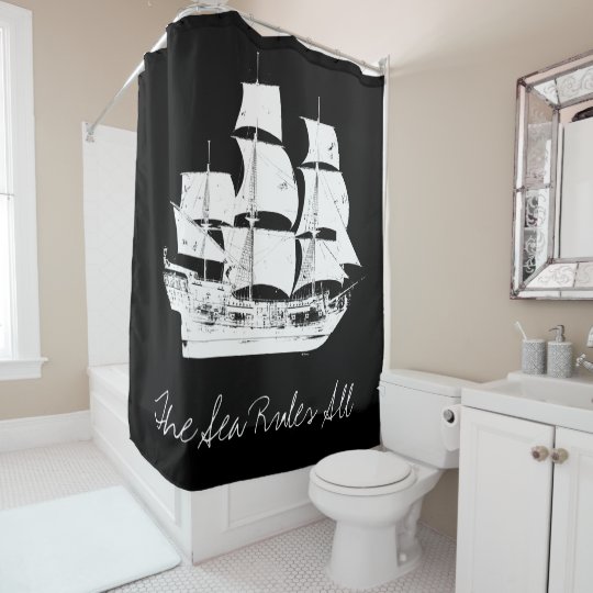 Pirates of the Caribbean 5 | The Sea Rules All Shower Curtain | Zazzle.com