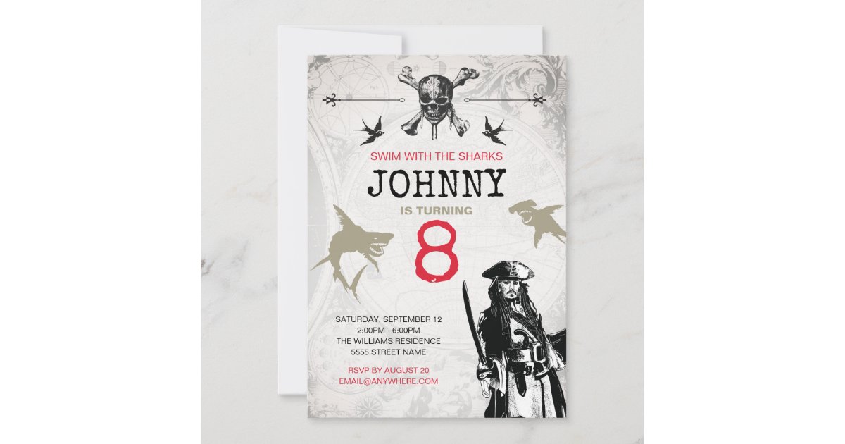 Pirates of the Caribbean | Birthday Invitation | Zazzle