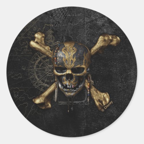 Pirates of the Caribbean Skull  Cross Bones Classic Round Sticker