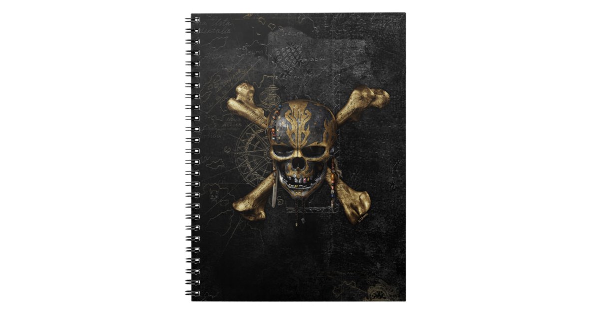 Pirate Of Caribbean Skull Crossbones Black Gold Yellow Disney