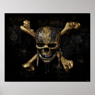 Disney Pirates Of The Caribbean Jack Sparrow Skull Banner Shirt