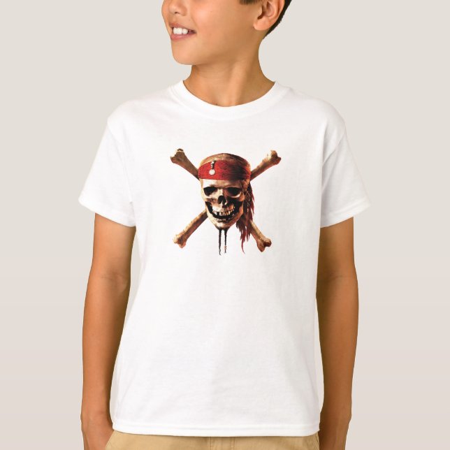 Pirates of the Caribbean skull torches Logo Disney T-Shirt (Front)