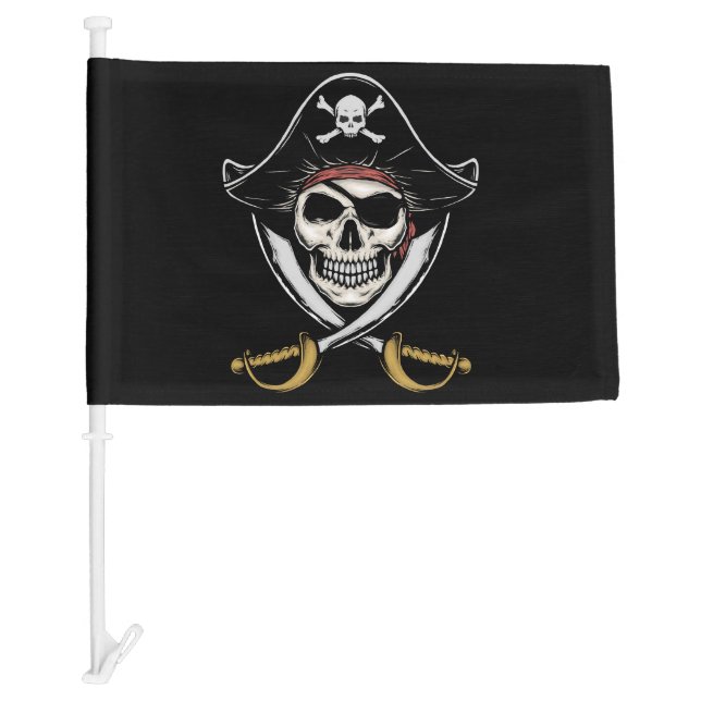 Pirates on Board! Car Flag (Front)