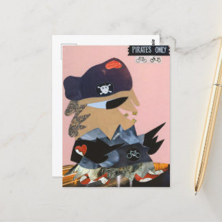 Pirates only keeps the pirate from the bicycle postcard