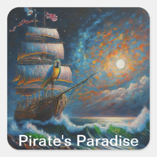 Pirate's Paradise Square Sticker