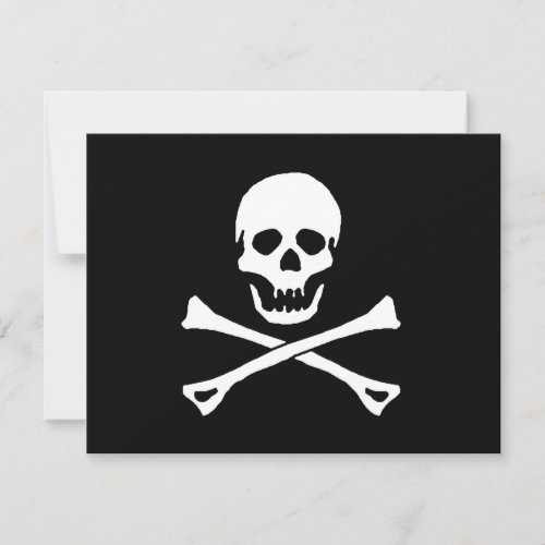 PIRATES PARTY THEME JOLLY ROGER FLAG INVITATION