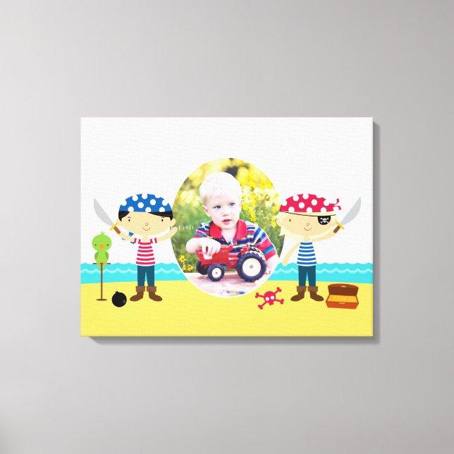 Pirates Photo Cute Boy [24x18 Inches] Canvas Print (Front)