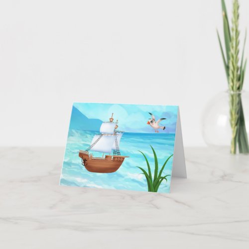 Pirates Ship Boys Birthday Card