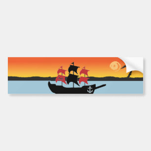 Pirates Ship Bumper Sticker