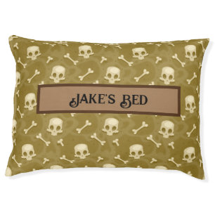 Pirates/Skull & Cross Bones dog bed. Editable. Pet Bed