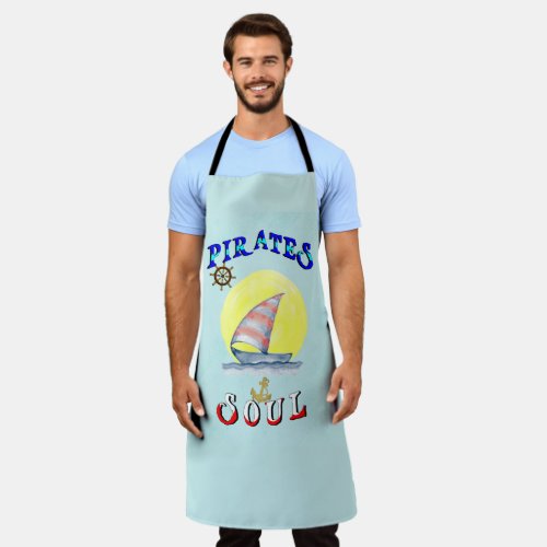 Pirates Soul Sailboat Nautical Sailing Apron