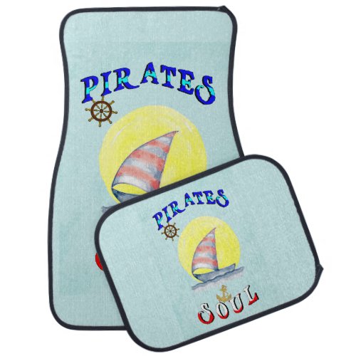 Pirates Soul Sailboat Nautical Sailing Car Floor Mat