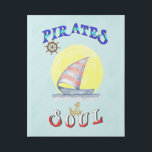 Pirates Soul Sailboat Nautical Sailing Gallery Wrap<br><div class="desc">Pirates Soul Sailboat Nautical Sailing. Best gifts for Pirates T-shirts, Casual Outfits, Sailboat Sweatshirt, Regata Storica Stickers, Ship Mugs, Boat Hoodies, Sailing Baseball T-shirts, Venice Carnival Wall Art, Sports Kids T-shirts, Anniversary T-shirts, and Birthday T-shirts. 16" x 20" Gallery Wrap. The Colorful designer-fitting outfits for Festival lovers, Pirates, Regata Storica,...</div>