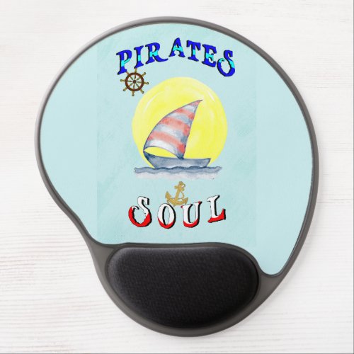Pirates Soul Sailboat Nautical Sailing Gel Mouse Pad