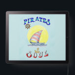 Pirates Soul Sailboat Nautical Sailing LED Sign<br><div class="desc">Pirates Soul Sailboat Nautical Sailing. Best gifts for Pirates T-shirts, Casual Outfits, Sailboat Sweatshirt, Regata Storica Stickers, Ship Mugs, Boat Hoodies, Sailing Baseball T-shirts, Venice Carnival Wall Art, Sports Kids T-shirts, Anniversary T-shirts, and Birthday T-shirts. Custom Illuminated Sign, Back, and Edge lighting, 18" x 15". The Colorful designer-fitting outfits for...</div>