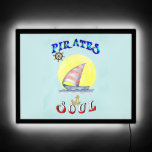 Pirates Soul Sailboat Nautical Sailing LED Sign<br><div class="desc">Pirates Soul Sailboat Nautical Sailing. Best gifts for Pirates T-shirts, Casual Outfits, Sailboat Sweatshirt, Regata Storica Stickers, Ship Mugs, Boat Hoodies, Sailing Baseball T-shirts, Venice Carnival Wall Art, Sports Kids T-shirts, Anniversary T-shirts, and Birthday T-shirts. Custom Illuminated Sign, Back, and Edge lighting, 23" x 18". The Colorful designer-fitting outfits for...</div>