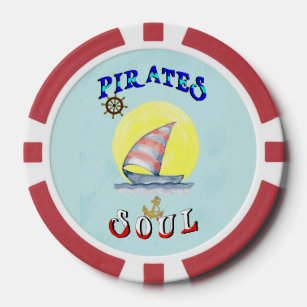 Pirates Soul Sailboat Nautical Sailing Poker Chips