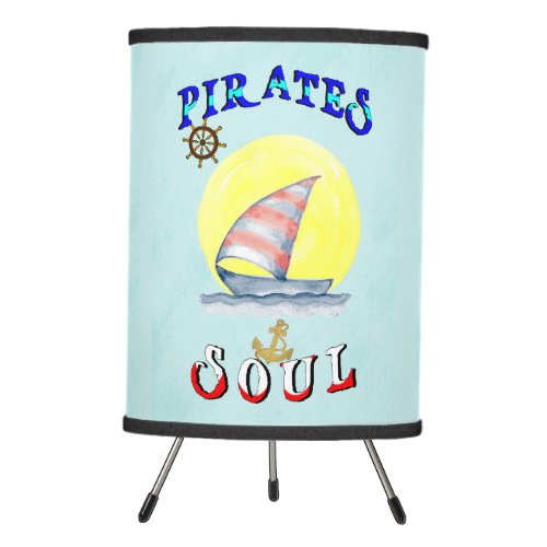 Pirates Soul Sailboat Nautical Sailing Tripod Lamp