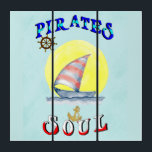 Pirates Soul Sailboat Nautical Sailing Triptych<br><div class="desc">Pirates Soul Sailboat Nautical Sailing. Best gifts for Pirates T-shirts, Casual Outfits, Sailboat Sweatshirt, Regata Storica Stickers, Ship Mugs, Boat Hoodies, Sailing Baseball T-shirts, Venice Carnival Wall Art, Sports Kids T-shirts, Anniversary T-shirts, and Birthday T-shirts. AcryliPrint®HD Triptych Wall Art. The Colorful designer-fitting outfits for Festival lovers, Pirates, Regata Storica, Venice...</div>
