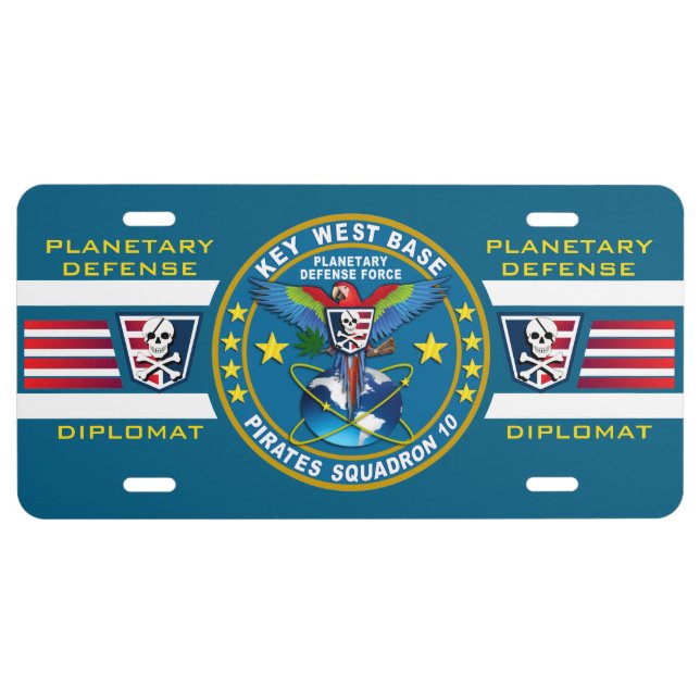 Pirates Squadron Diplomat License Plate (Front)