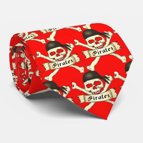 Pirates Team Mascot Football Baseball Sports Tie