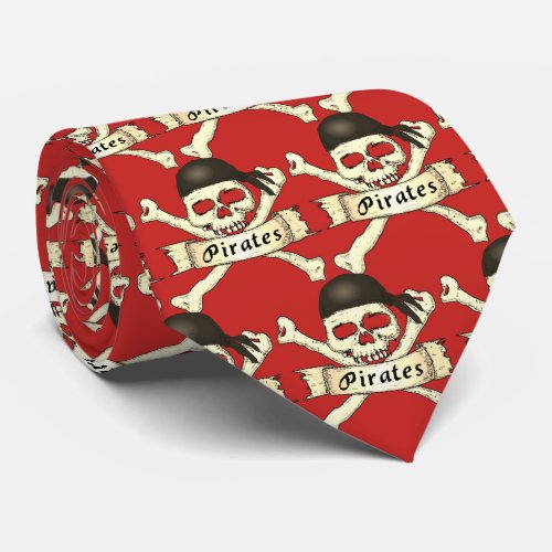 Pirates Team Mascot Football Baseball Sports Tie