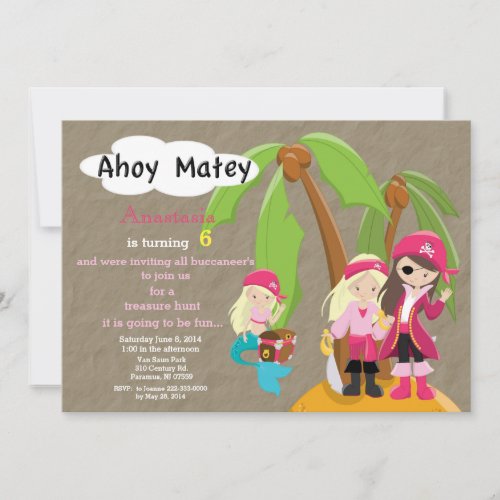 Pirates Treasure Hunt Birthday Invitation