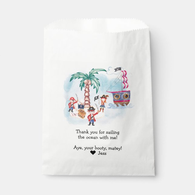 Pirates Treasure Hunt Map Kids Boy Birthday  Favor Bag (Front)