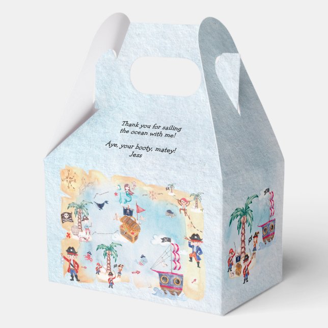 Pirates Treasure Hunt Map Kids Boy Birthday  Favor Boxes (Front)