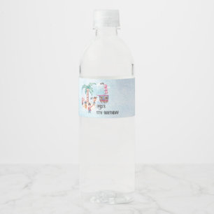 Pirates Treasure Hunt Map Kids Boy Birthday  Water Bottle Label