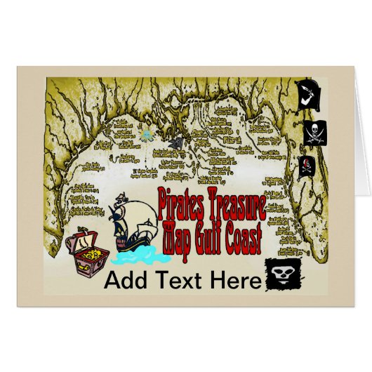 Pirates Treasure Map Cards (Front Horizontal)
