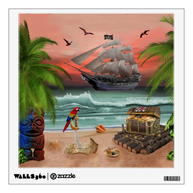 PIRATES TREASURE QUEST WALL STICKER (Front)