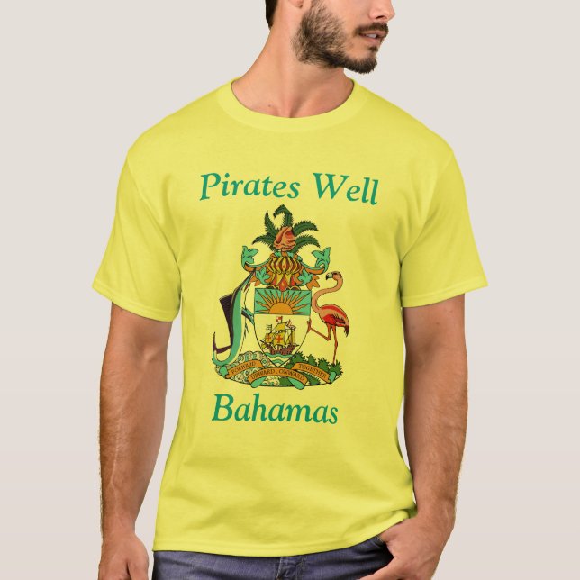 Pirates Well, Bahamas with Coat of Arms T-Shirt (Front)