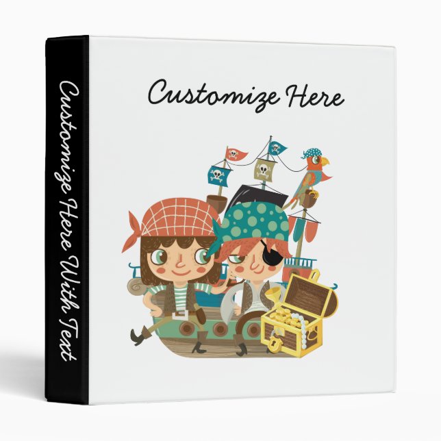Pirates With Treasure 3 Ring Binder (Front/Spine)