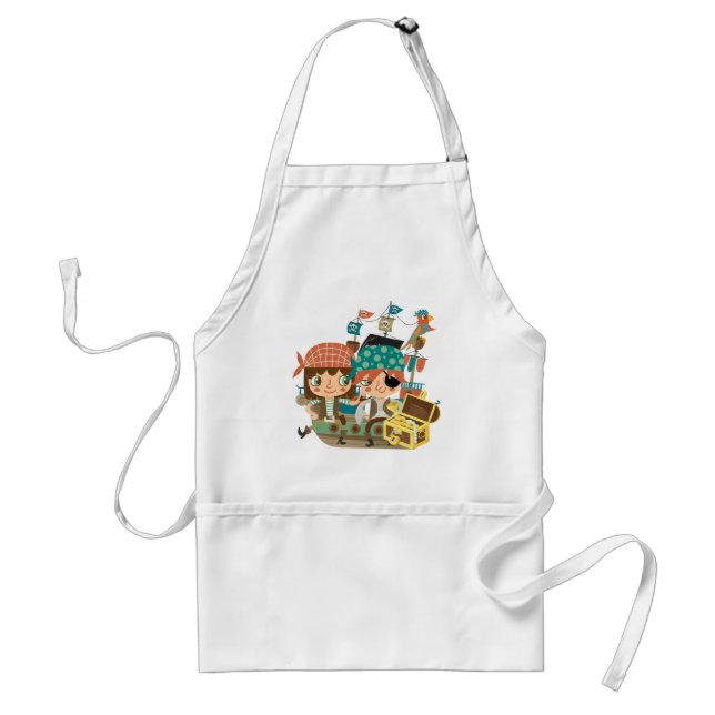 Pirates With Treasure Adult Apron (Front)
