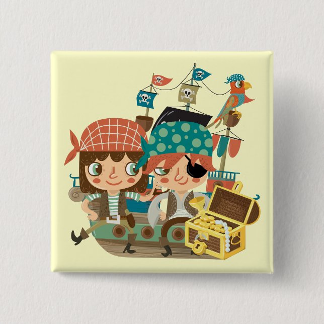 Pirates With Treasure Button (Front)